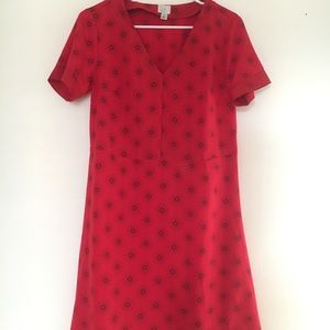 Red + blue detailing dress